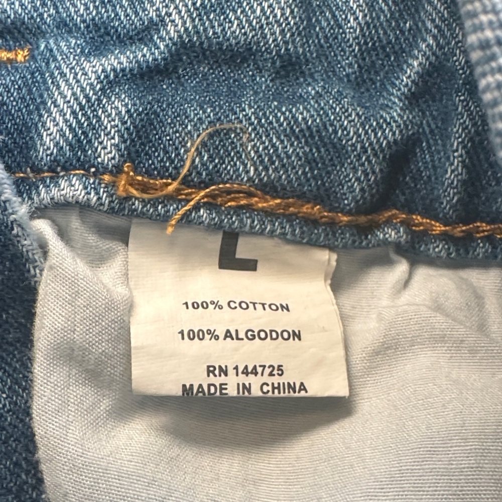Twin Sisters Casual Blue Denim Distressed Overalls with Size L - Picture 14 of 16